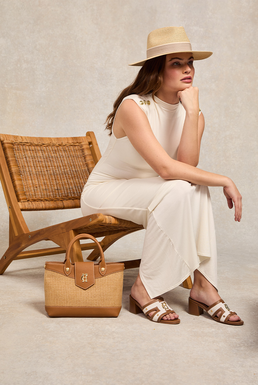 Monogram Mules (Tan Canvas)