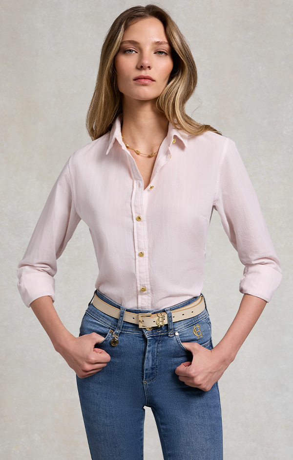 Classic Fit Shirt (Soft Pink Stripe)