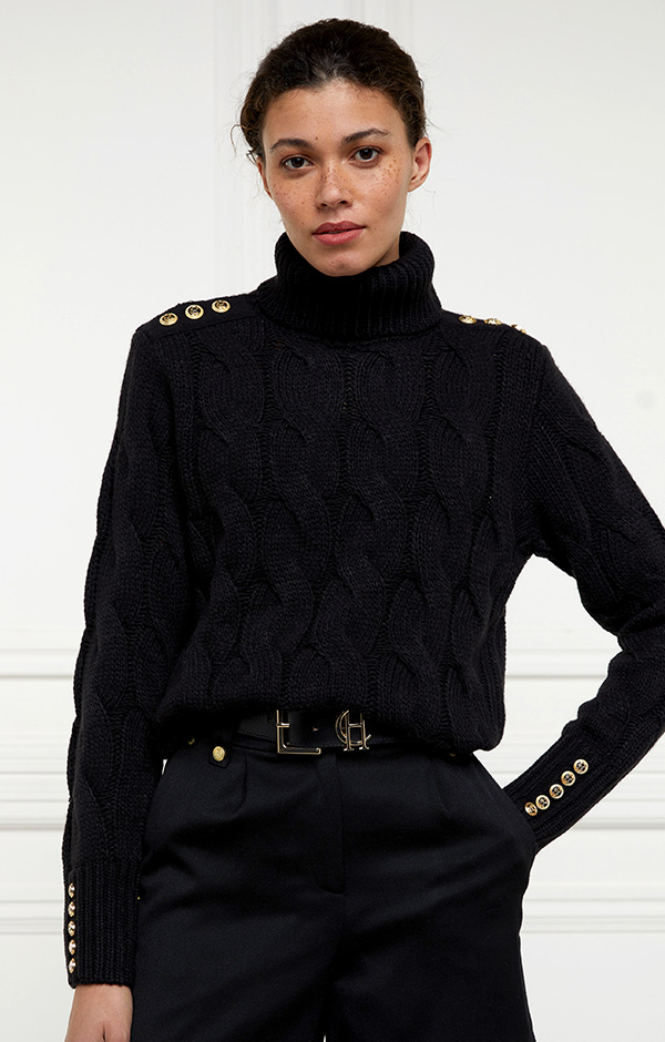 Lucia Roll Neck Knit (Black)