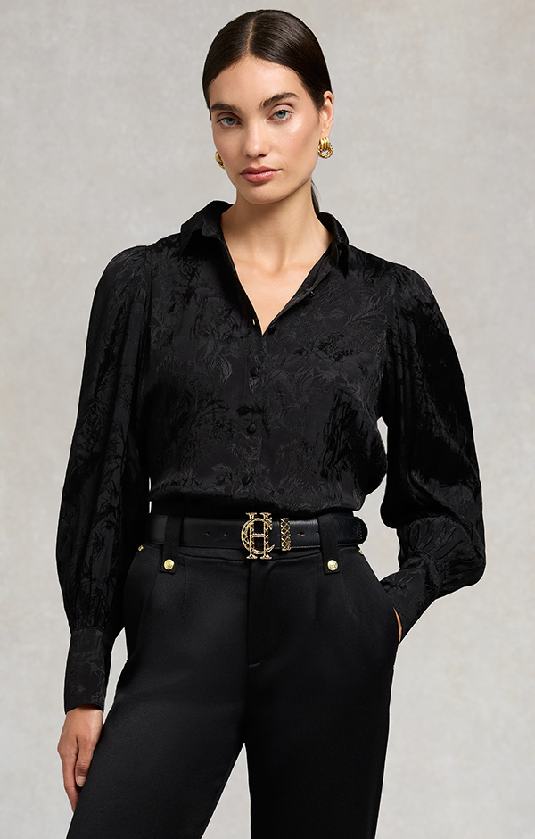 Iona Shirt (Black Jacquard)