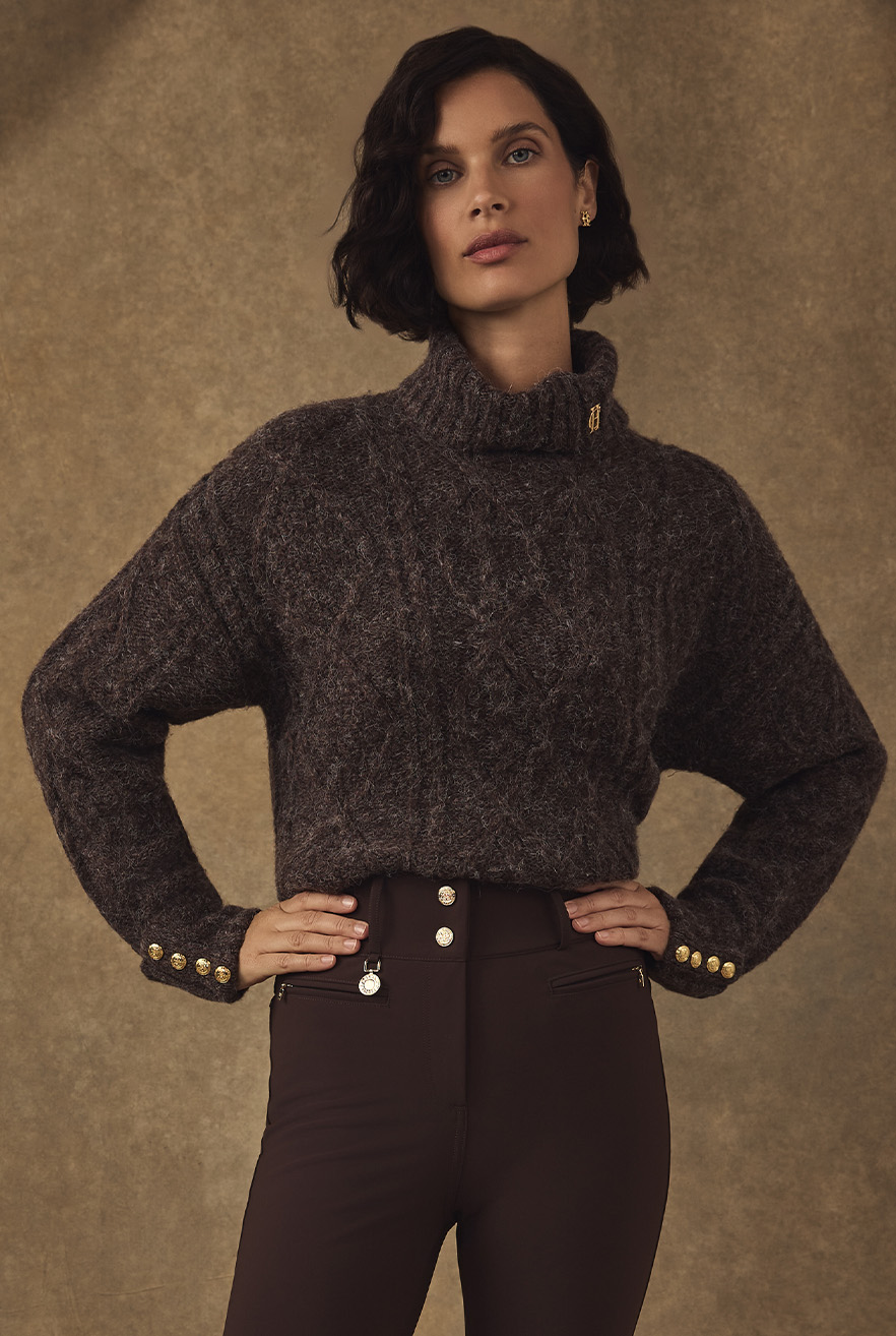 Noveli Roll Neck Knit (Chocolate)