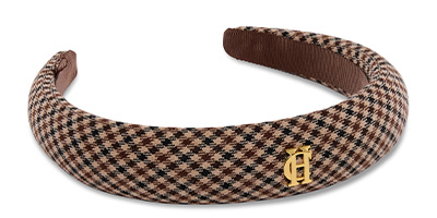 Narrow Headband (Mocha Houndstooth)