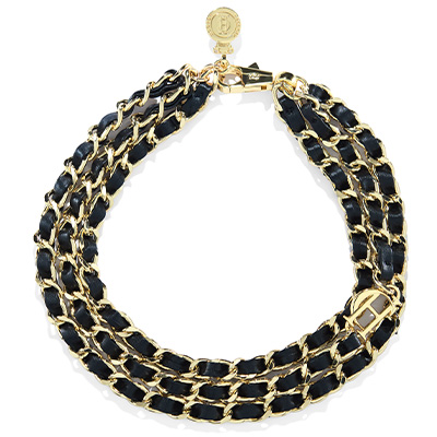 Triple Chain Necklace (Black Gold)