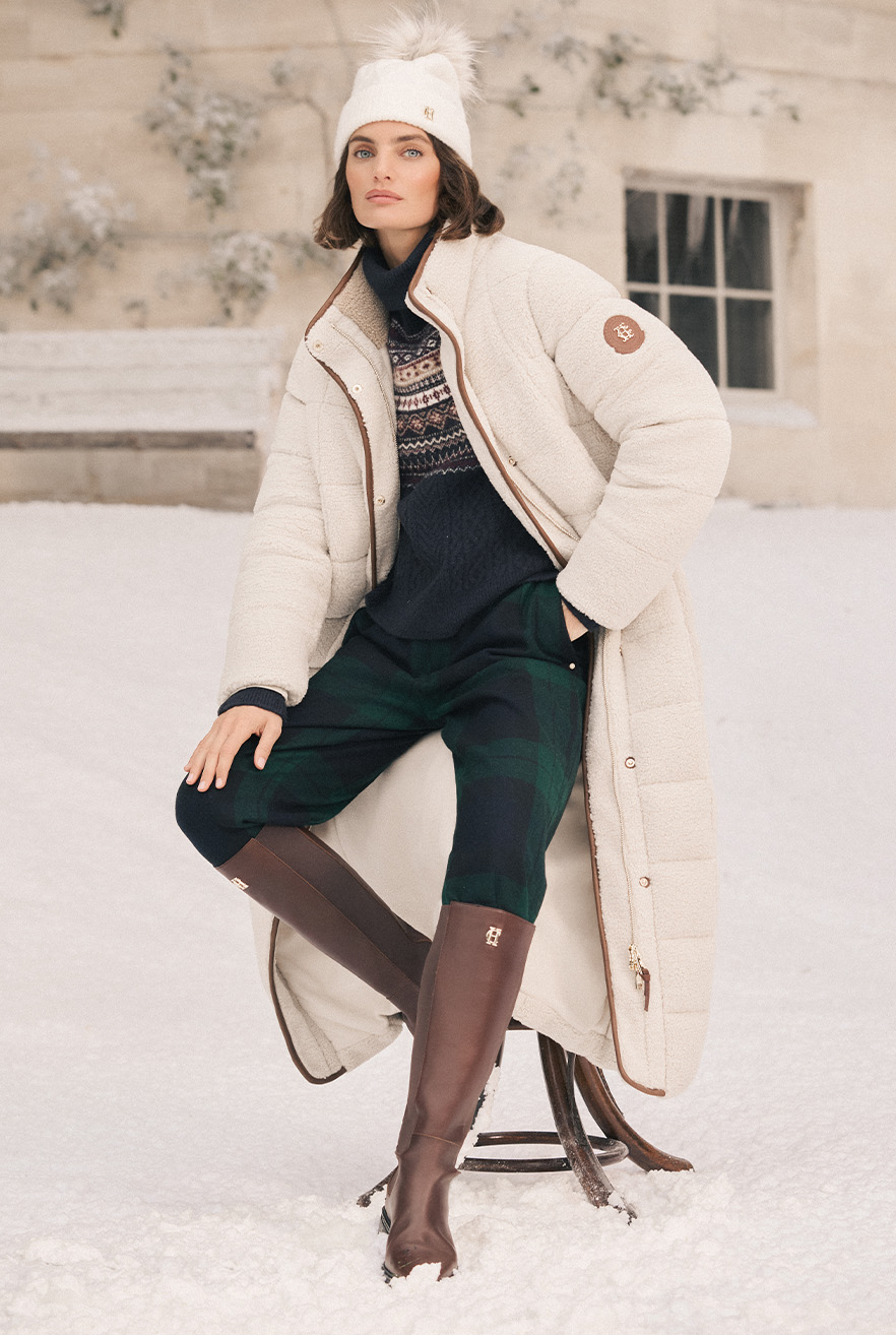 Crawford Longline Coat Natural Borg