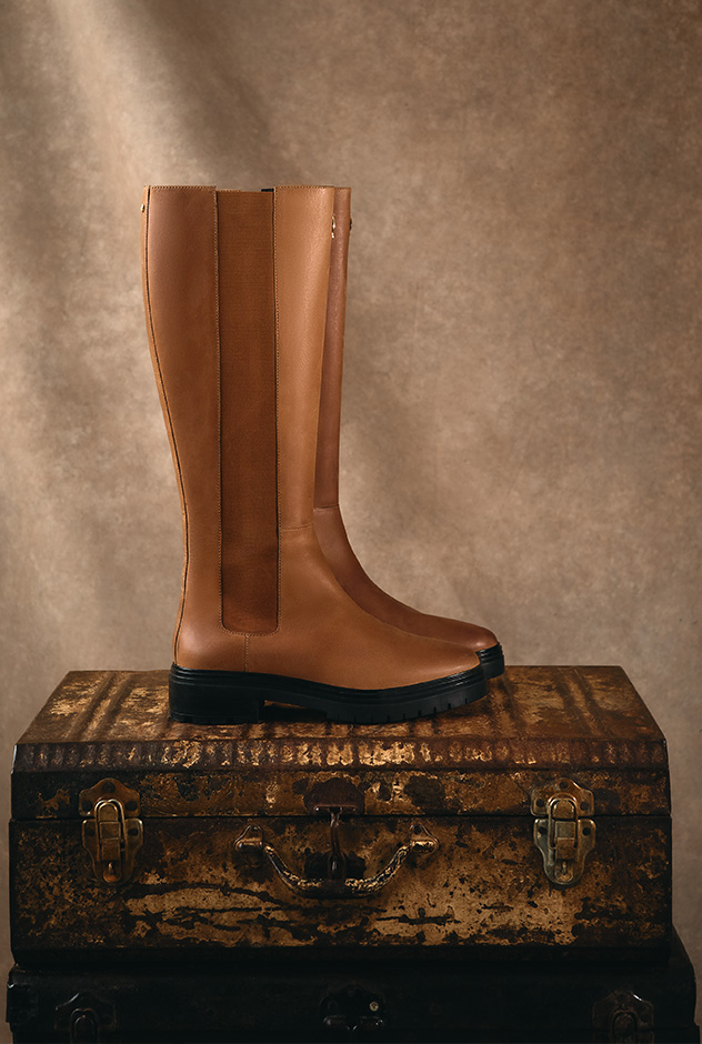 Astoria Knee Boot (Vintage Tan Leather)