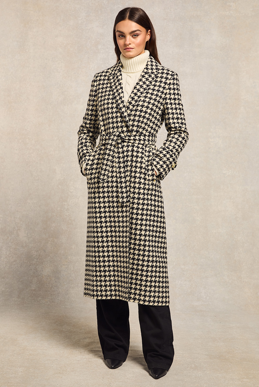 Wrap Coat (Large Scale Houndstooth)