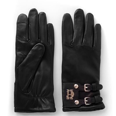 Monogram Leather Gloves (Black)
