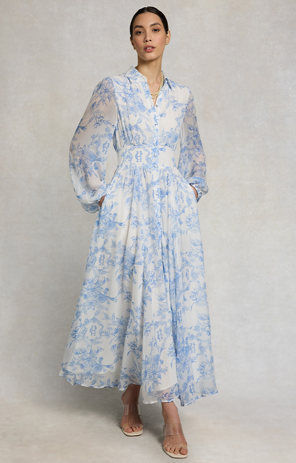 Paros Shirt Dress (English Blue Garden)