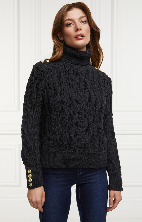 Belgravia Cable Knit (Dark Grey Marl)