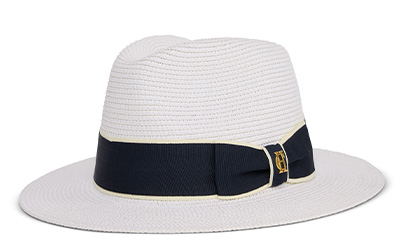 Francesca Hat (White Navy Bow)