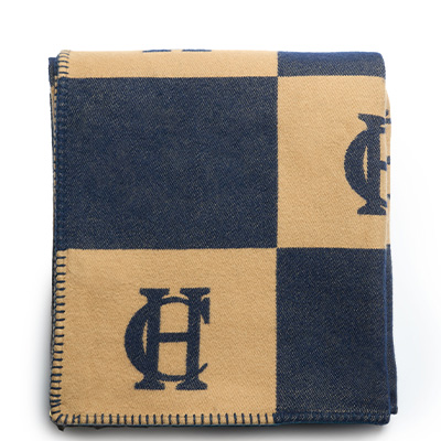 Luxury Blanket (Camel Navy)