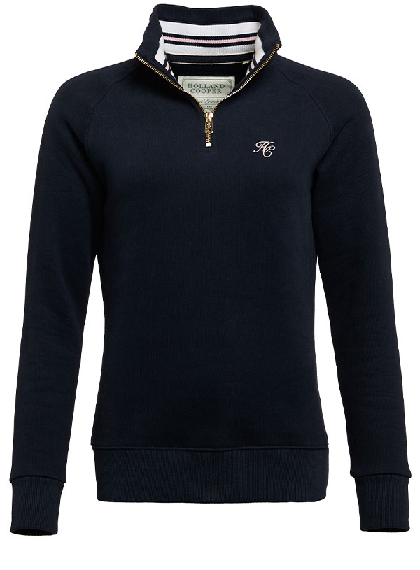 Burford Quarter Zip Neck Sweat (Ink Navy)