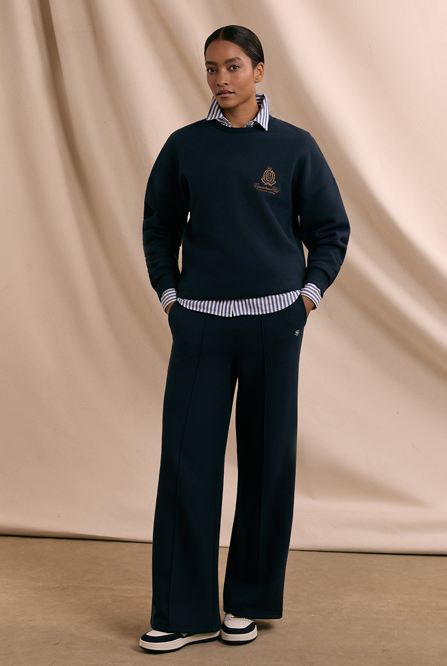 Relaxed Fit Crew Neck Sweat (Ink Navy)