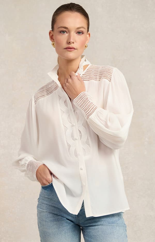 Featherton Lace Shirt (White)