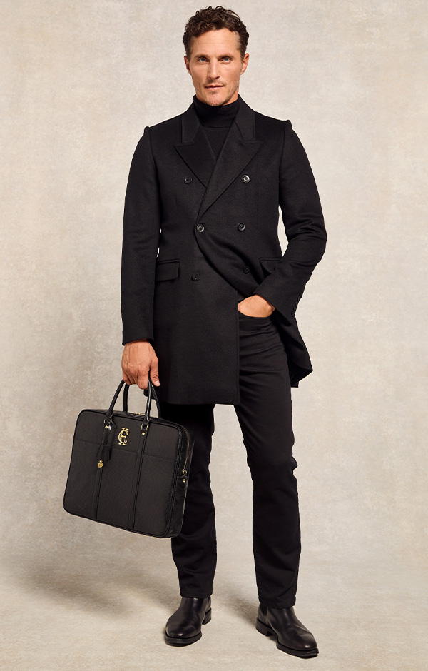 Double Breasted Coat (Soft Black)