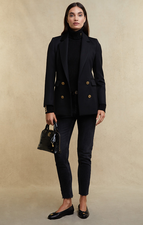Grovesnor Tote Bag (Black Croc)