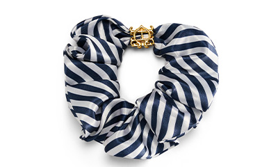 Heritage Scrunchie (Navy Stripe)