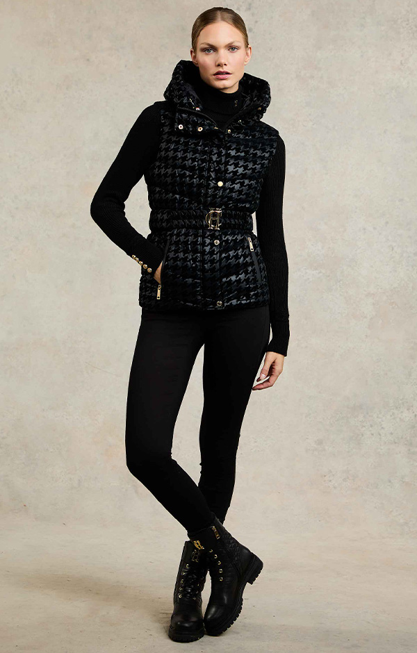 Vermont Gilet (Mono Houndstooth)