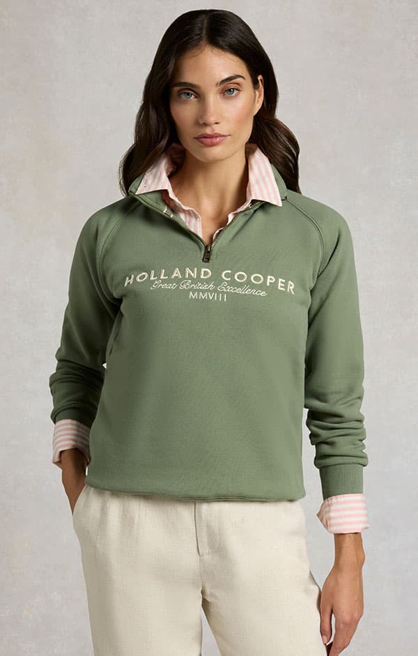 Sporting Goods Zip Henley (Sage)