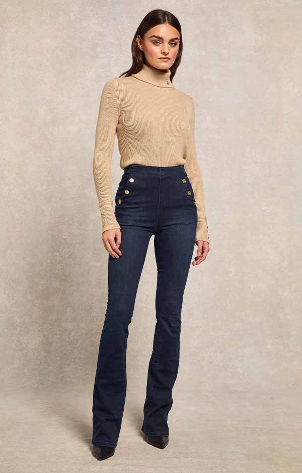 Amoria Flared Jean (Deep Indigo)