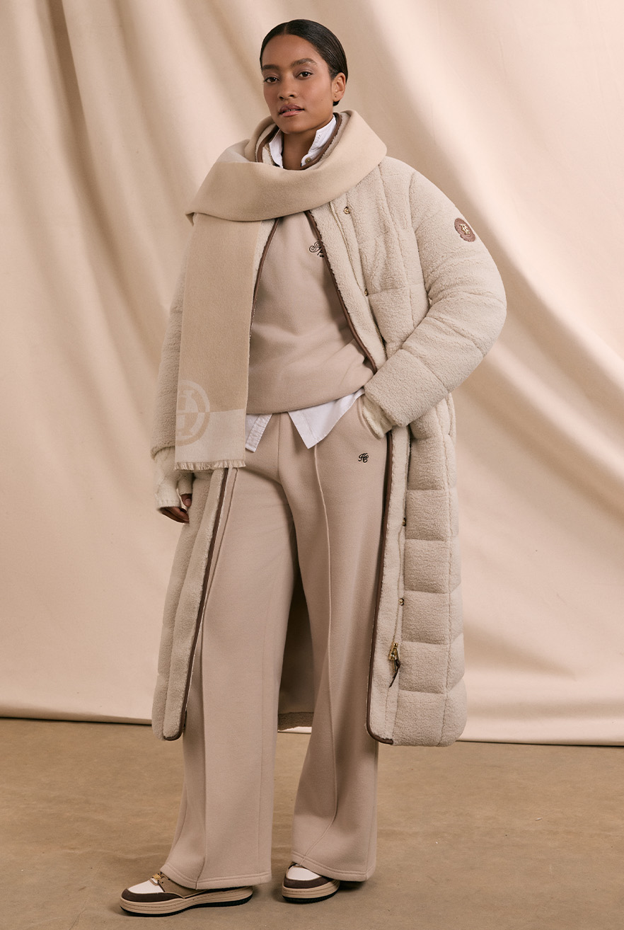Crawford Longline Coat (Natural Borg)