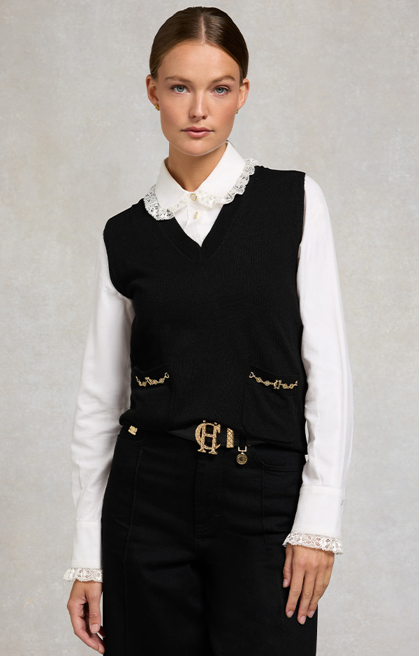 Louise Knitted Tank (Black)