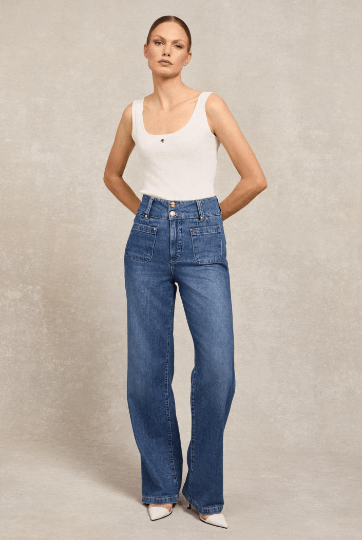 Tiffany Wide Leg Jean (Denim)