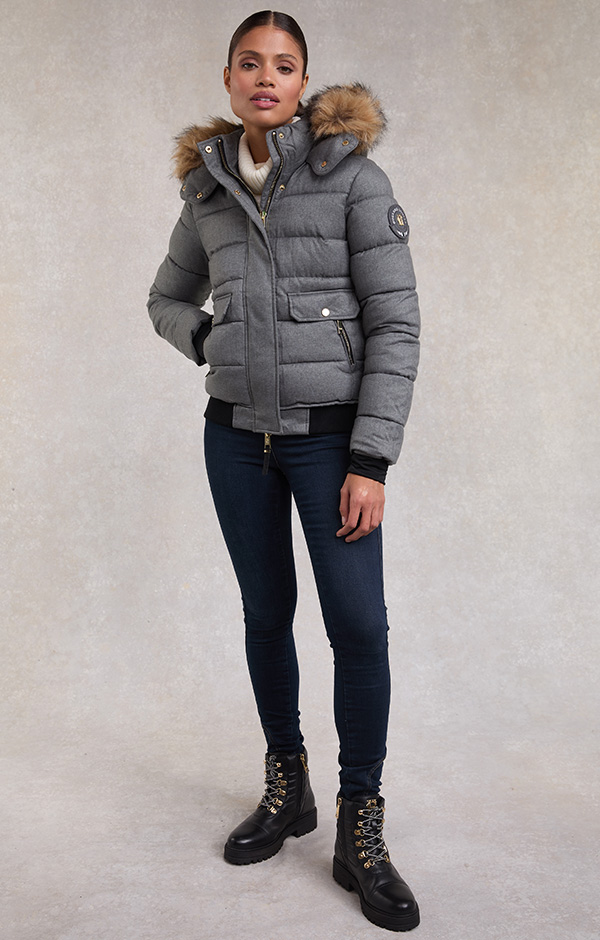 Cervinia Puffer (Light Grey Tweed)
