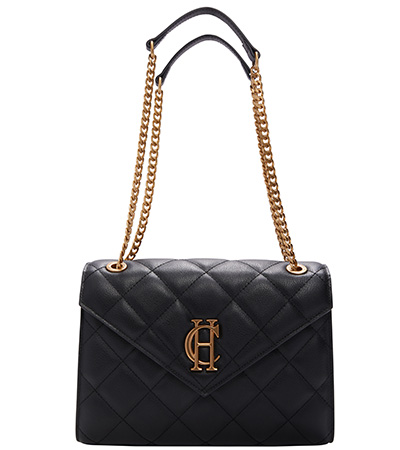 Knightsbridge Shoulder Bag (Black Leather)