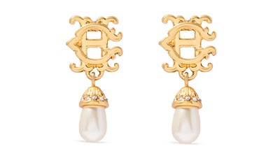 Luxury Tear Drop Earrings (Gold Pearl)