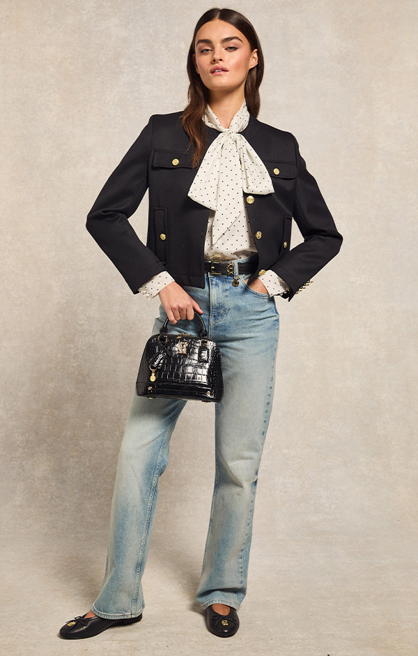Grovesnor Tote Bag (Black Croc)