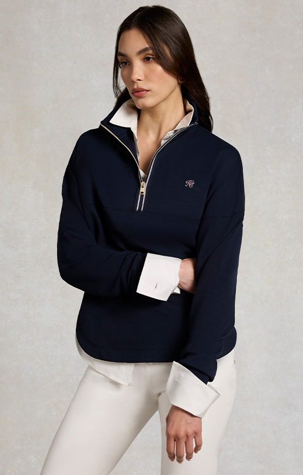 Windsor Quarter Zip Sweat (Ink Navy)