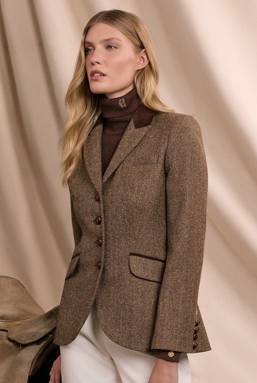 Hacking Jacket (Large Scale Brown Herringbone)