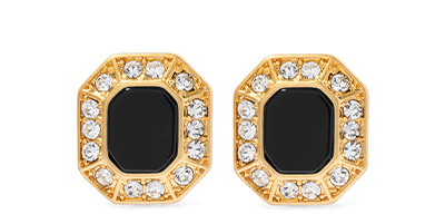 Luxury Clip On Earrings (Onyx Gold)