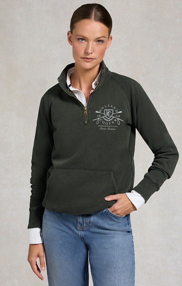 Crest Zip Henley (Racing Green)