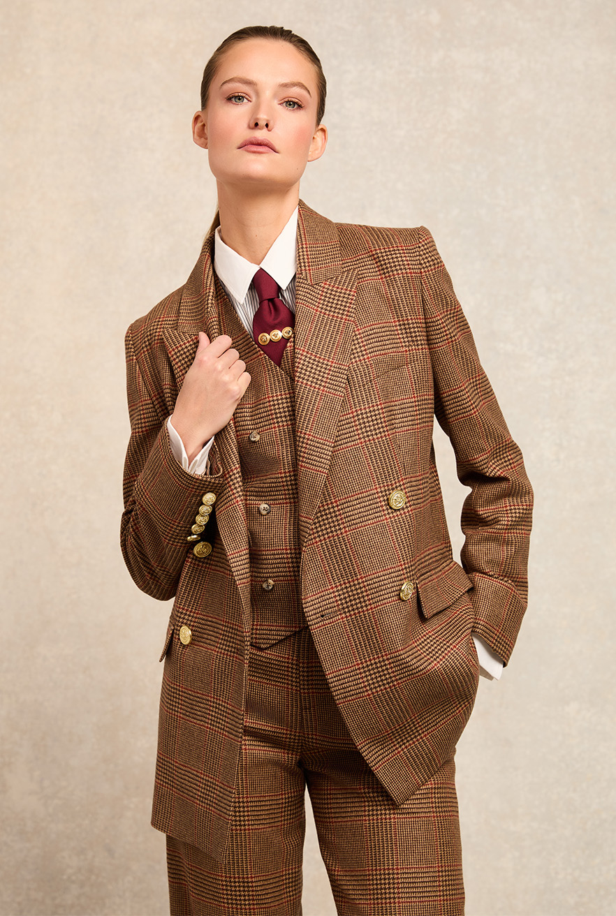Kensington Waistcoat (Clarence Check Merlot)