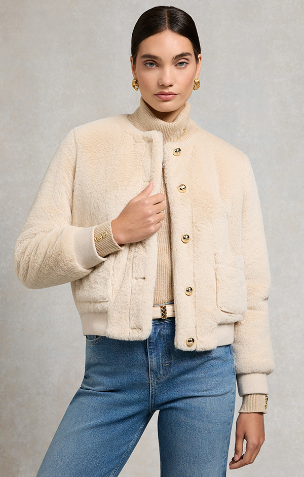 Teddy Bomber Jacket (Natural)