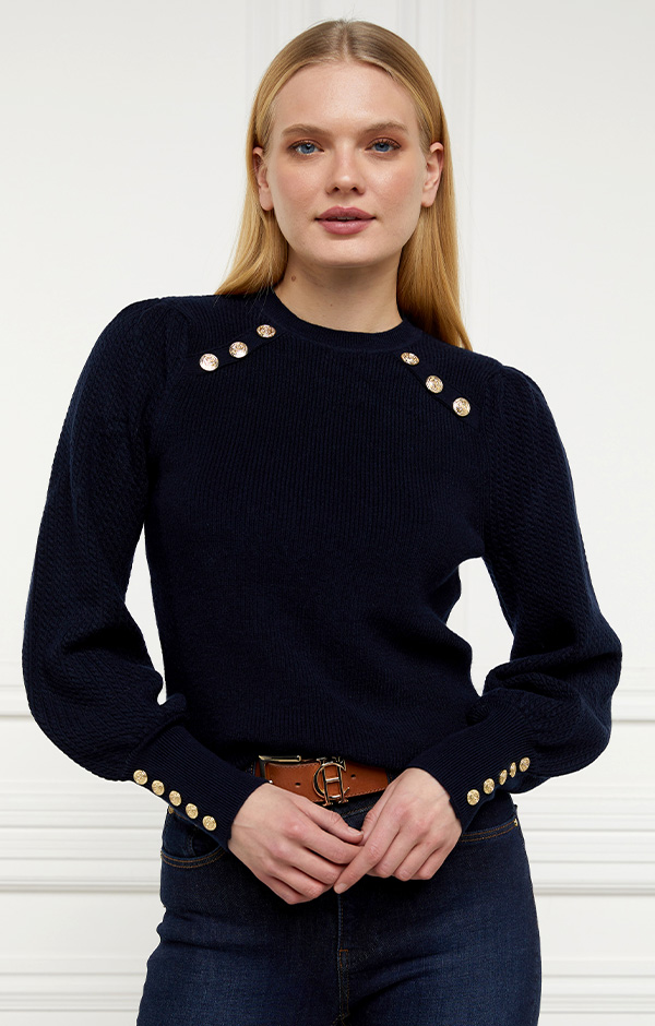 Naomi Crew Neck Knit (Ink Navy)