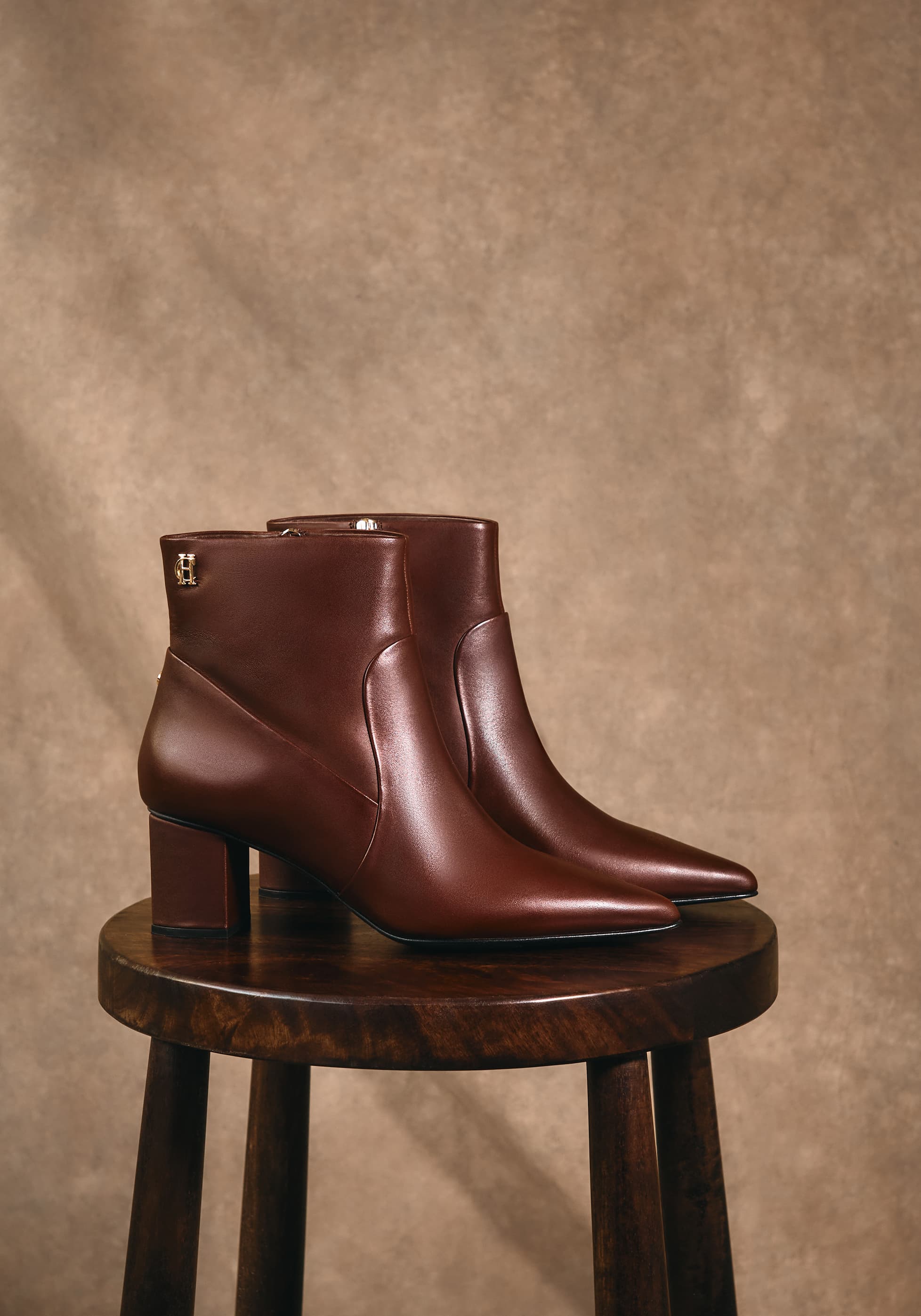 Regency Mid Heel Ankle Boot (Rich Chocolate)