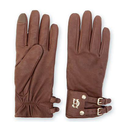 Monogram Leather Gloves (Tan)