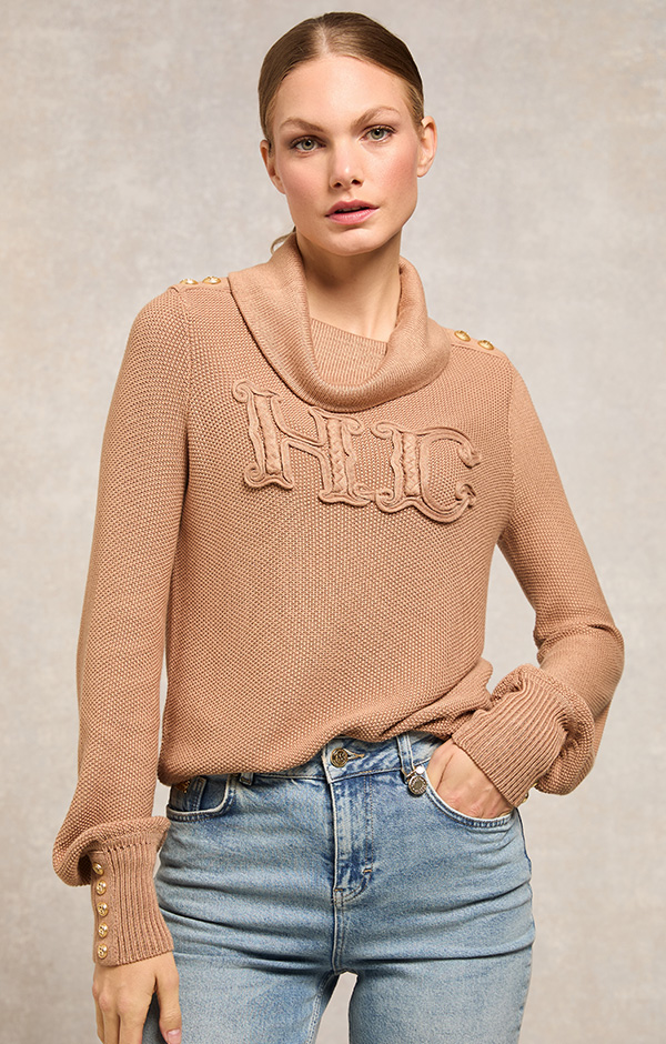 Daisy Roll Neck Knit (Camel)