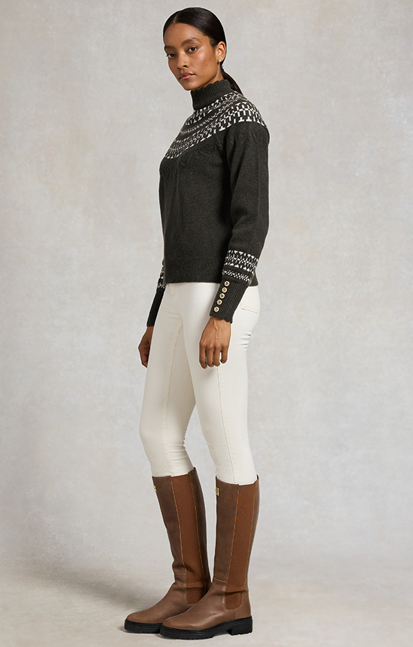 Elodie Roll Neck Knit (Forest Green)