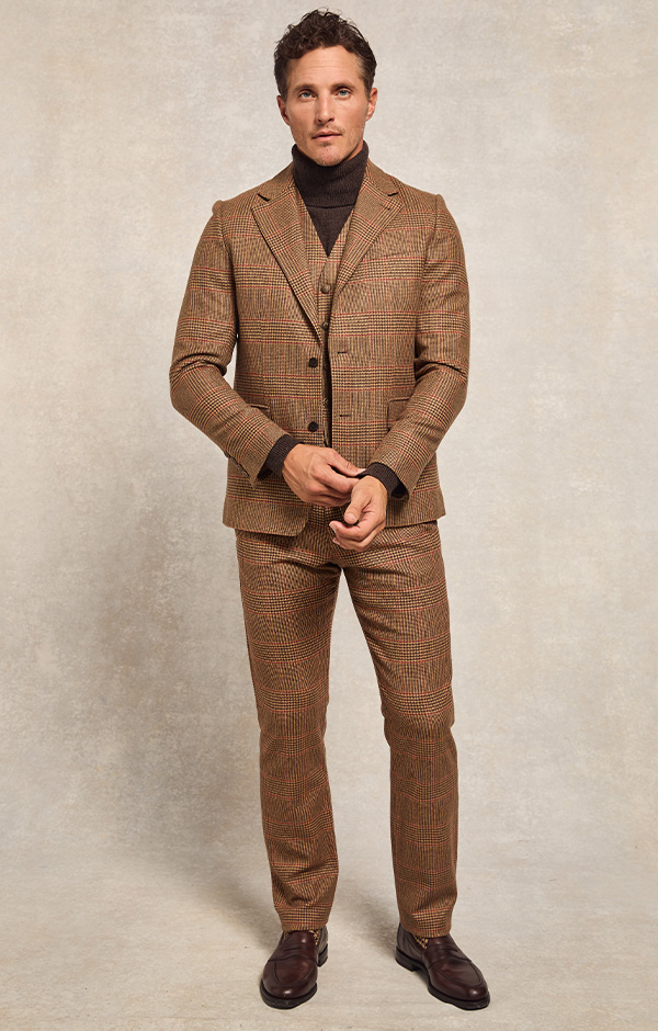 Single Breasted Blazer (Clarence Check Merlot)