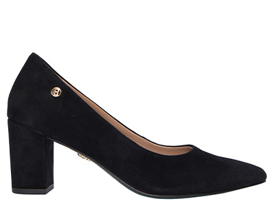 Knightsbridge Court Shoe (Black Suede)