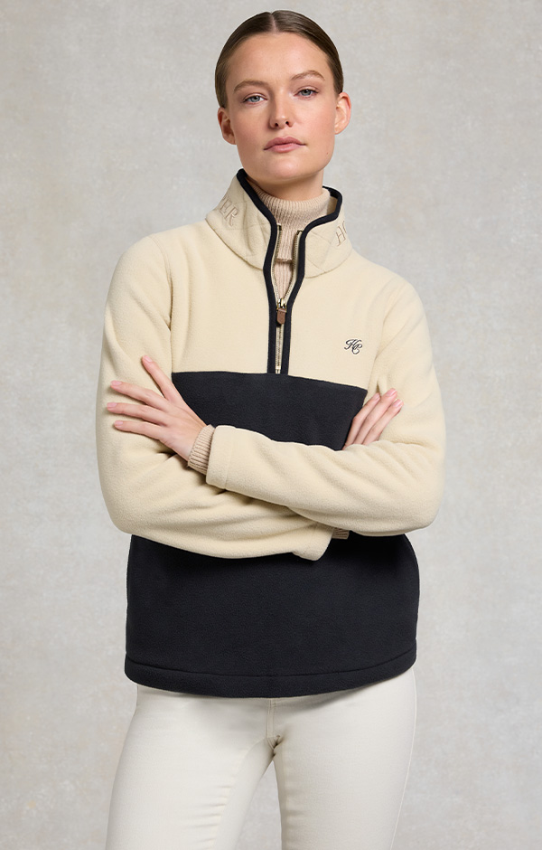 Country Quarter Zip Jacket (Ecru Navy)