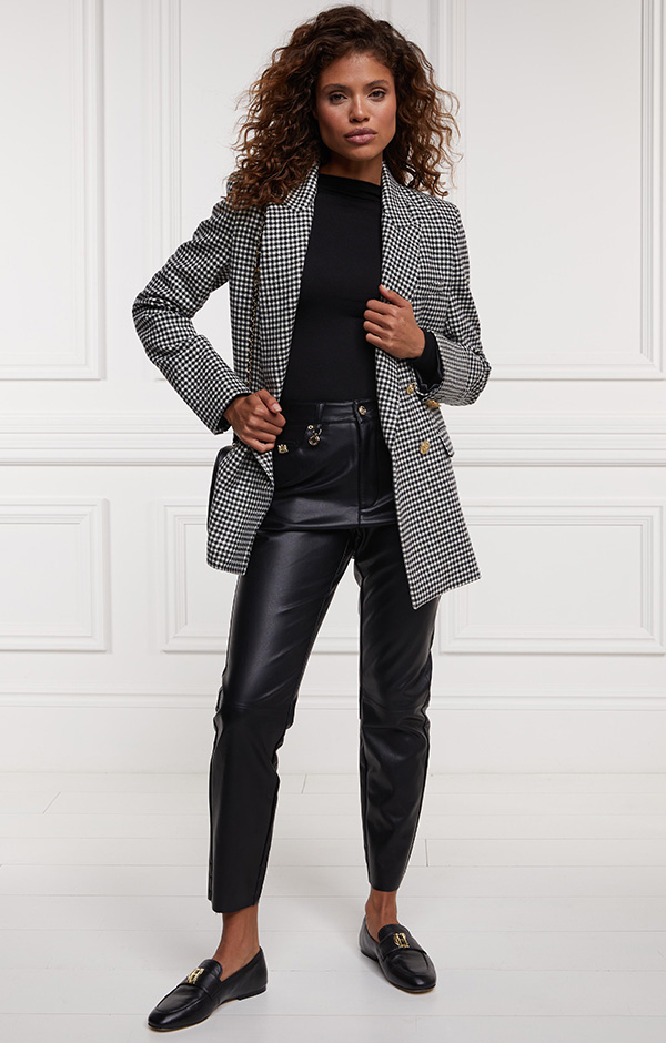 Dunwick Faux Leather Pant (Black)