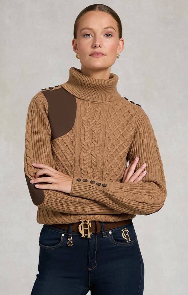 Country Roll Neck Knit (Caramel)