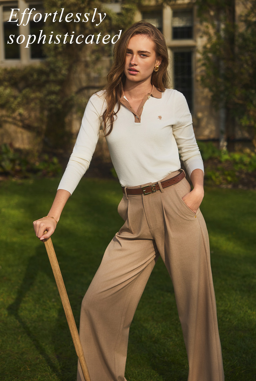 Pleated Wide Leg Trouser (Fawn)