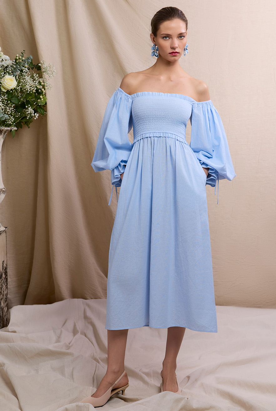 Smock Dress (Pale Blue Chambray)