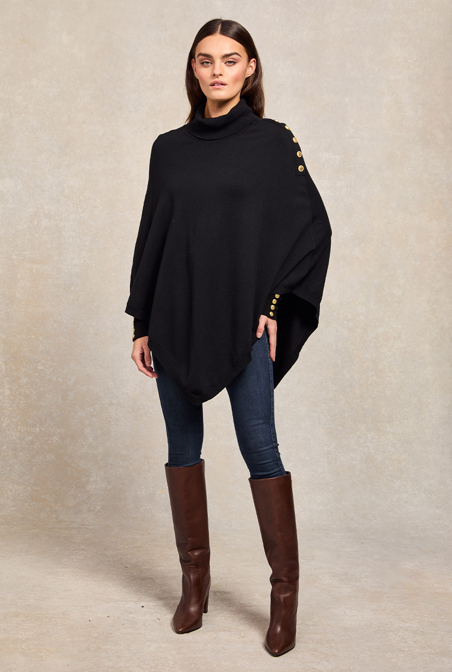 Roll Neck Cape (Black)